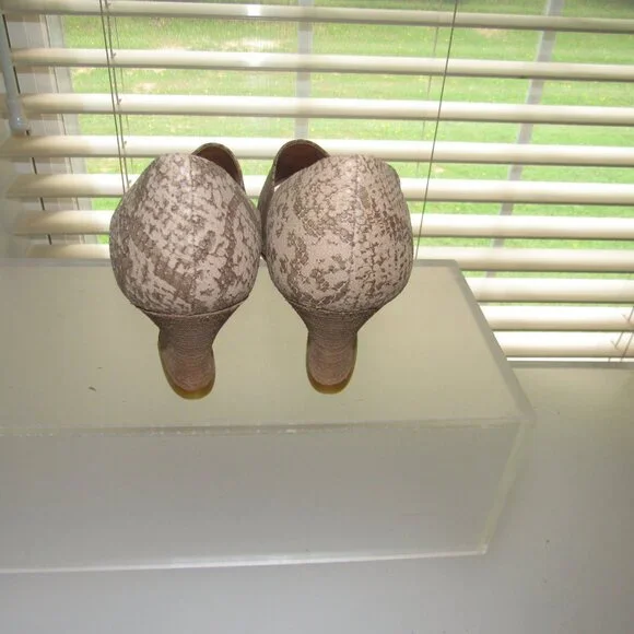 Nine West Dolley Snakeskin Peep-Toe D’Orsay Pumps – Size 8.5 M, Y2K Cottagecore - Picture 6 of 10